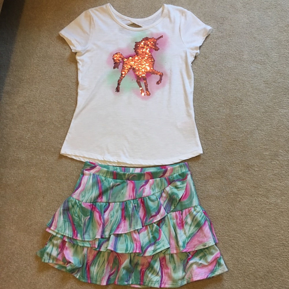 NWOT Justice Flip Sequin Unicorn set size 12